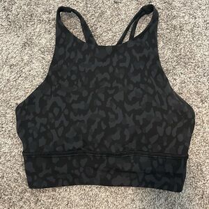 Lululemon Energy Bra High Neck Long Line Camo Gray Black